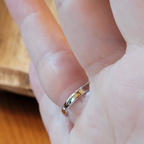 Chakra Silver Tone Cut-Out North-South Ring, adjustable - Picture 5 of 6